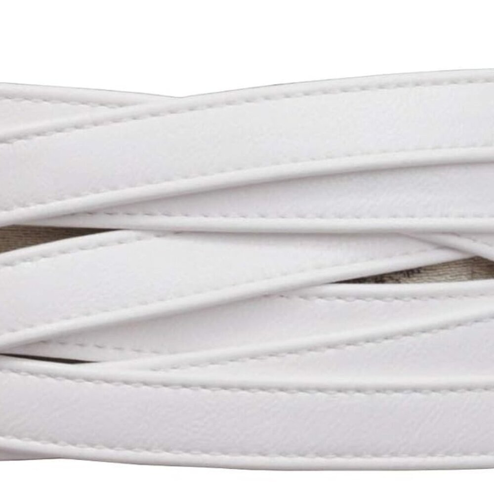 Women's Wide Stretch Braided Belt Non Leather High Waist Fashion White